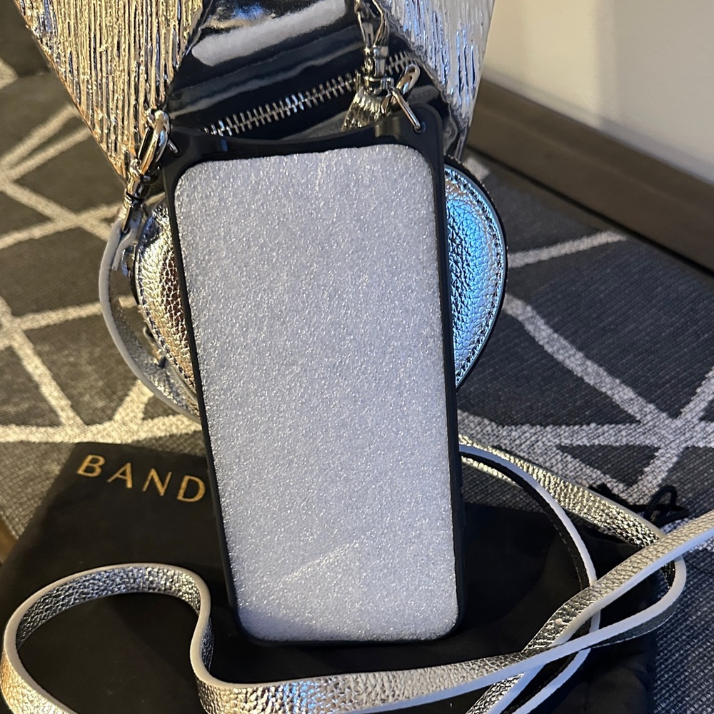 Bandolier Silver Heart Crossbody Bag with Phone Case Fits iphone 15 Pro Max - Picture 3 of 5